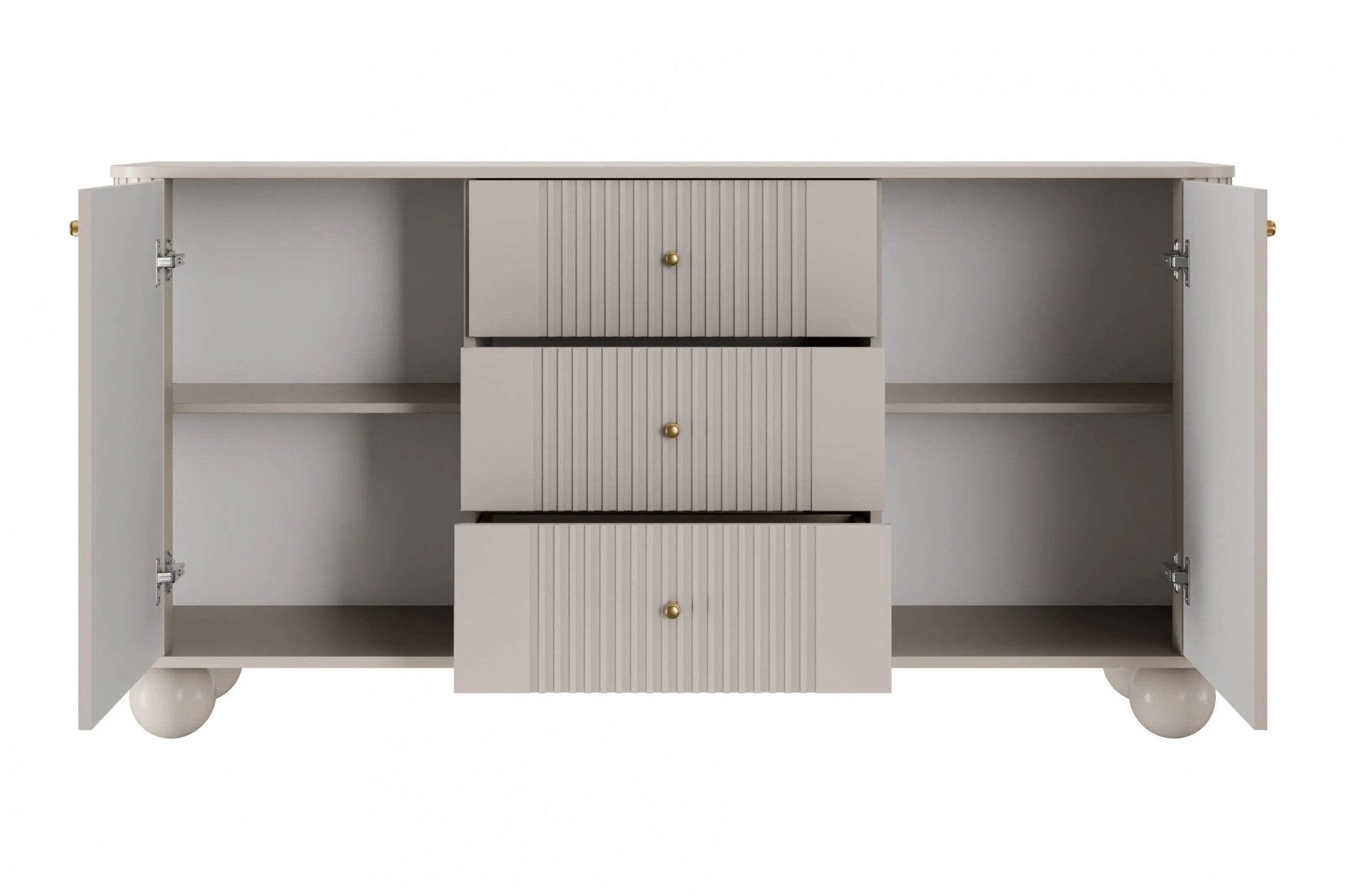 Komoda VESPER 160 CM KASZMIR / ZŁOTE UCHWYTY / NOGI KULE