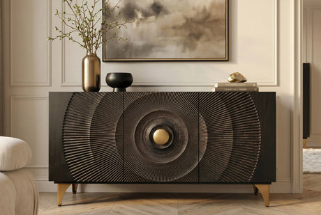 KOMODA SUNSET 140 CM CZARNA / 46658 / INVICTA INTERIOR