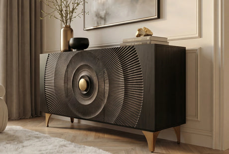 KOMODA SUNSET 140 CM CZARNA / 46658 / INVICTA INTERIOR