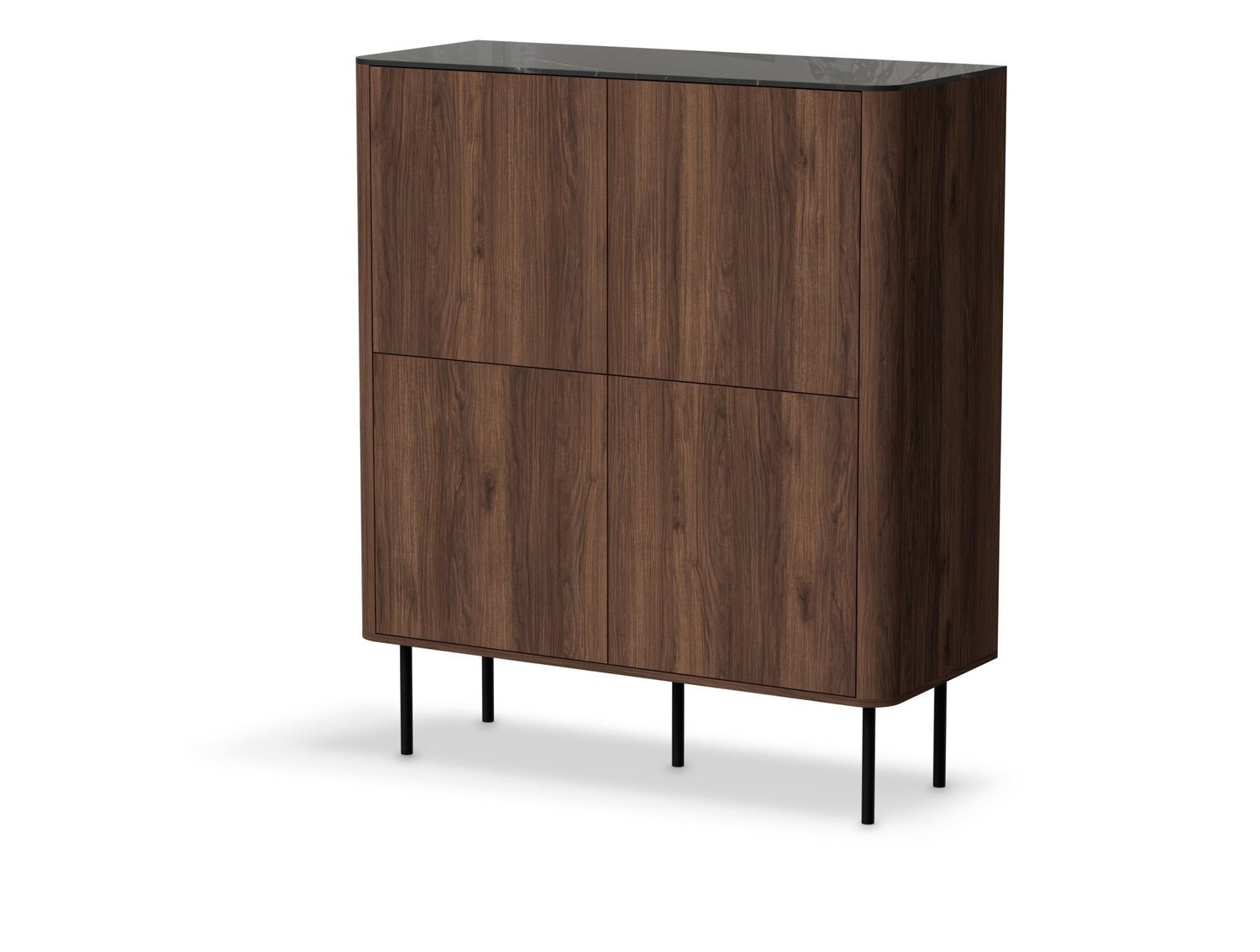Nowoczesna komoda 100 cm z czarnym marmurowym blatem do eleganckiego salonu