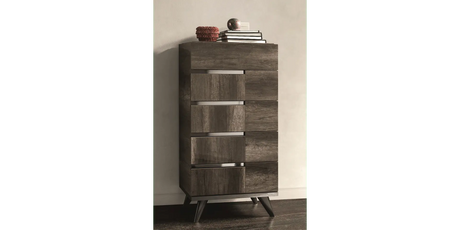 WŁOSKA KOMODA WYSOKA MEDEA VINTAGE OAK 5 SZUFLADOWA / STATUS ITALY Status Italy