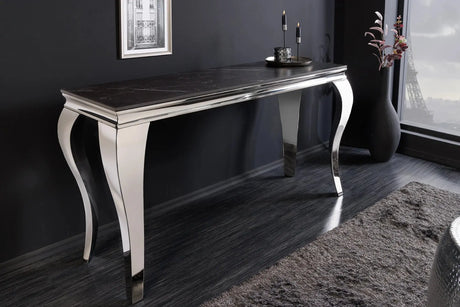 KONSOLA  MODERN BAROCK OPTYKA CZARNY MARMUR 140 CM / 44367  / INVICTA INTERIOR Invicta Interior