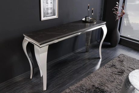 KONSOLA  MODERN BAROCK OPTYKA CZARNY MARMUR 140 CM / 44367  / INVICTA INTERIOR Invicta Interior