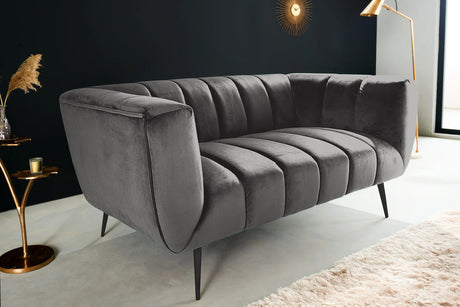 SOFA NOBLESSE 2 osobowa 165 CM SZARY AKSAMIT / 45050 / INVICTA INTERIOR -  Meblowy Sklep Internetowy Inventio