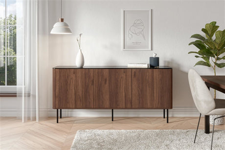 Nowoczesna komoda 160 cm do salonu w kolorze ciemny orzech.