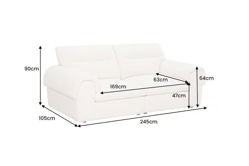 Beżowa sofa boucle do salonu , miękka tapicerka, szerokie podłokietniki, sprężyny Nosag