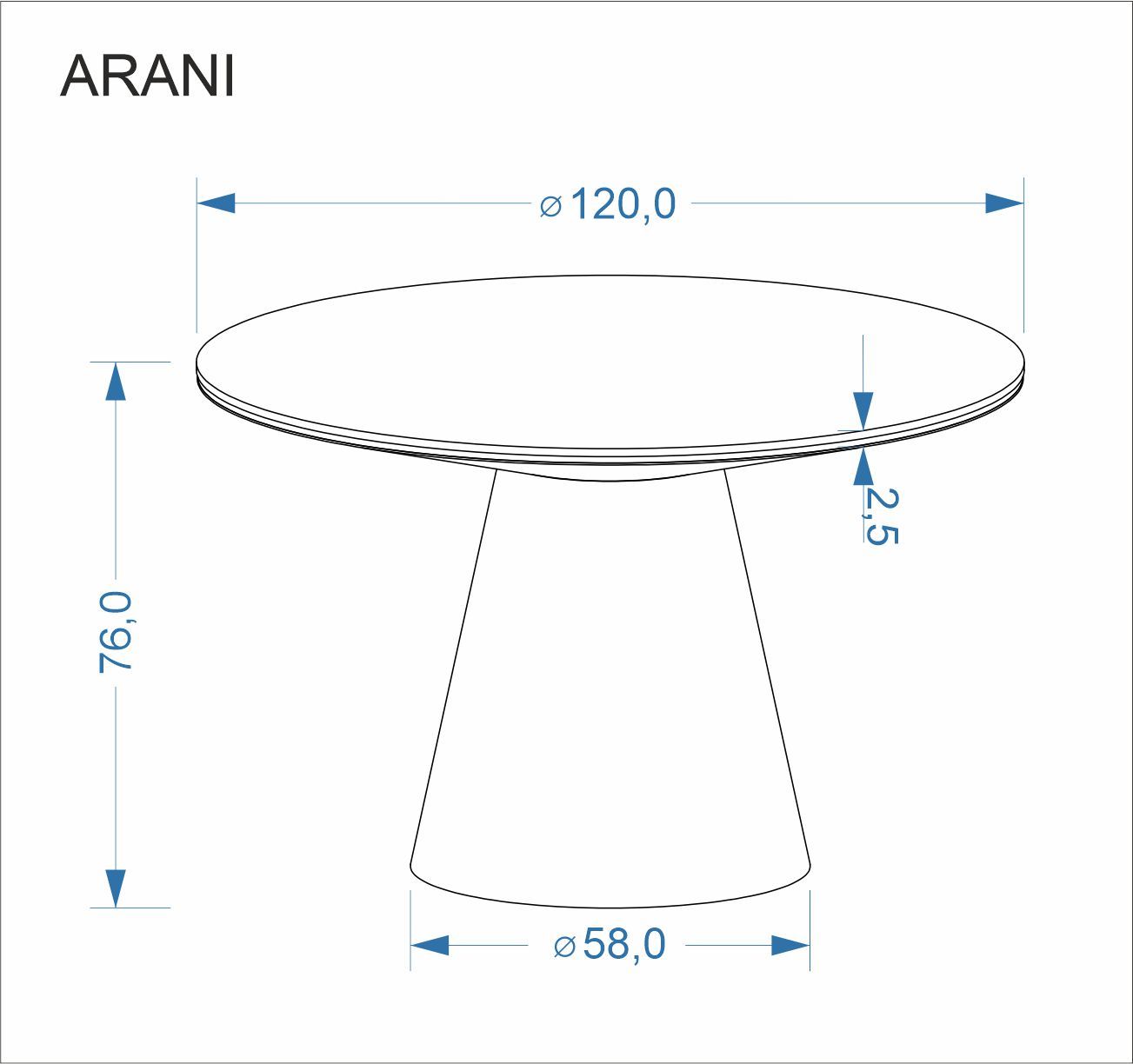 Stół modern classic 120 cm z blatem ze spieku i drewnianym wykończeniem