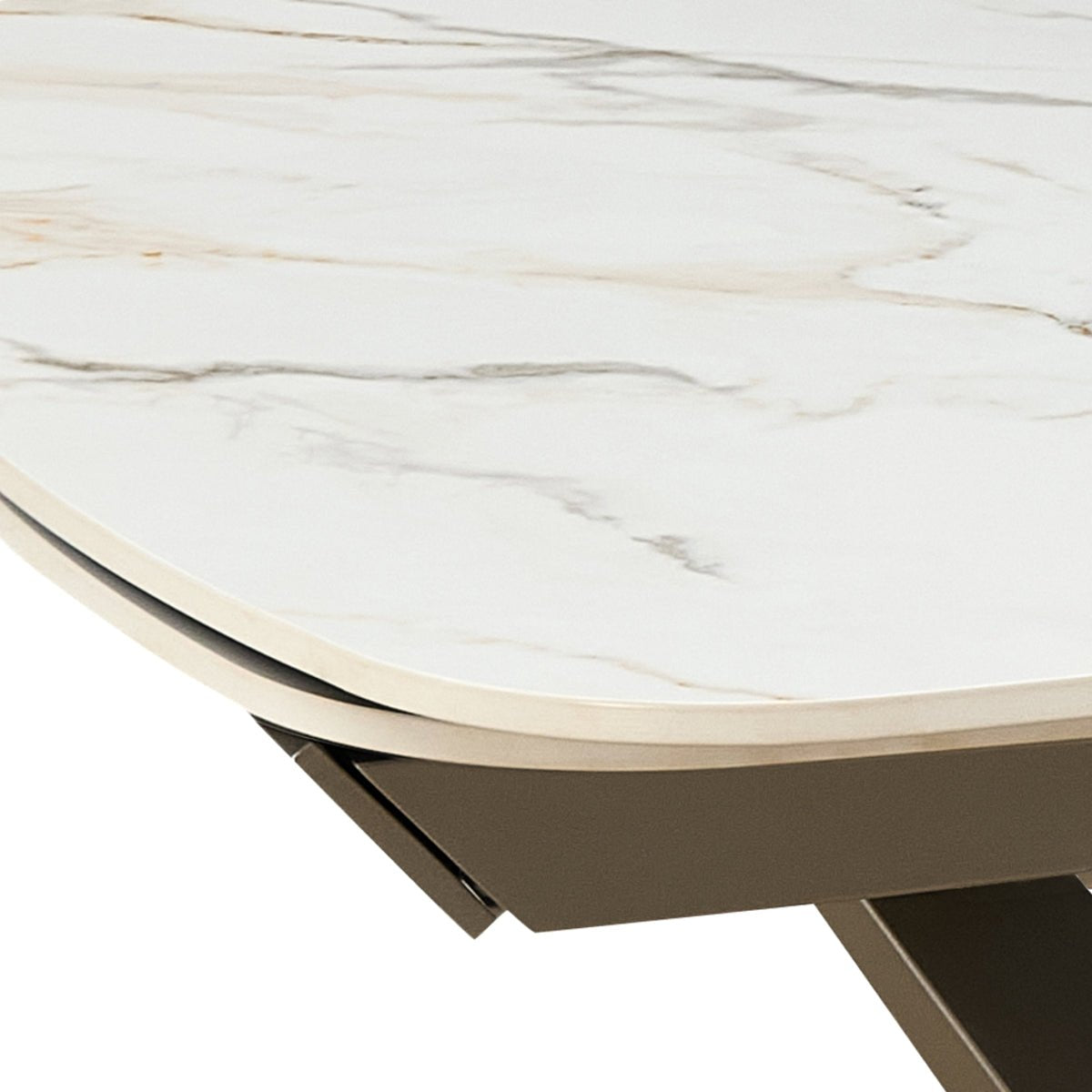 Stół rozkładany CLEFT EVO 200–300 cm z ceramicznym blatem Onice Marble i  metalową podstawą