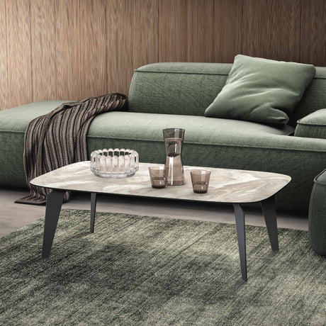 Włoski stolik kawowy Dune 120 cm – nowoczesny blat w marmurowym stylu, elegancki akcent do salonu