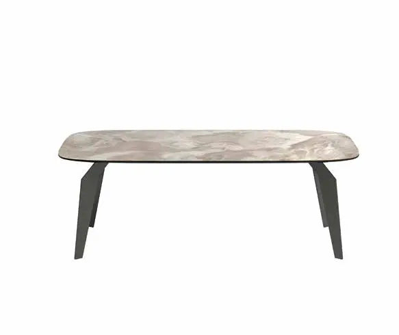 Włoski stolik kawowy Dune 120 cm – nowoczesny blat w marmurowym stylu, elegancki akcent do salonu