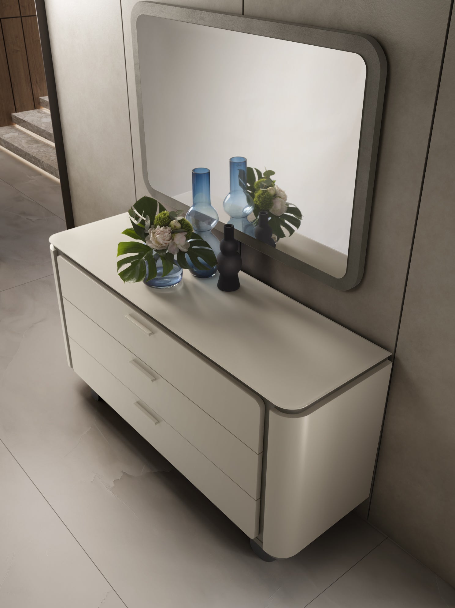 WŁOSKA KOMODA 3 SZUFLADOWA PERLA 135 CM / ARREDOCLASSIC