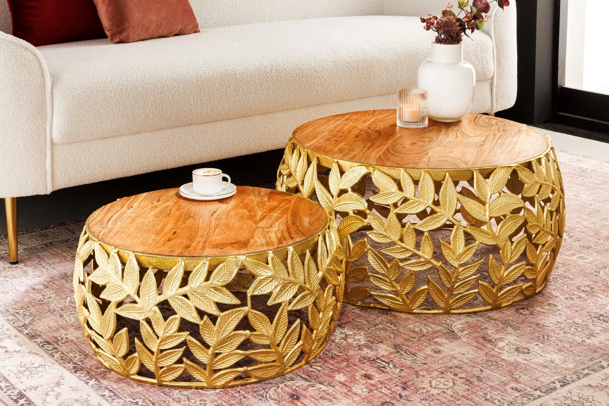 Stolik kawowy ABSTRACT LEAF AKACJA GOLD / 43818 / NVICTA INTERIOR Invicta Interior