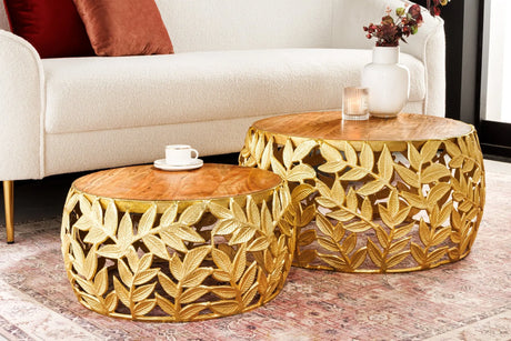 Stolik kawowy ABSTRACT LEAF AKACJA GOLD / 43818 / NVICTA INTERIOR Invicta Interior