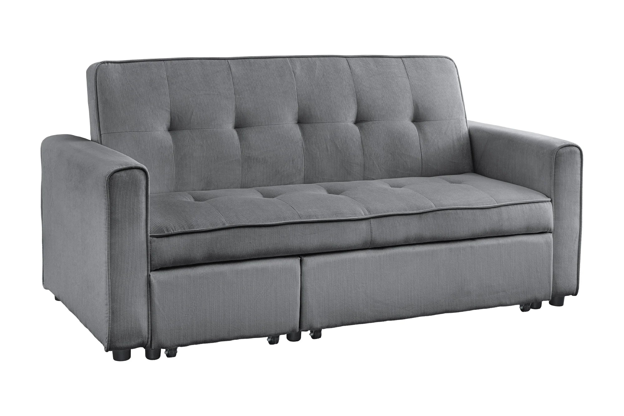 Sofa rozkładana 2-osobowa z funkcją spania, zielony sztruks, nowoczesny design