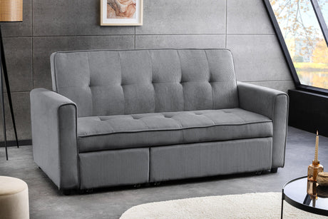 Sofa rozkładana 2-osobowa z funkcją spania, zielony sztruks, nowoczesny design