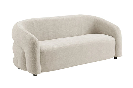 Sofa 3 osobowa szenilowa w kolorze beżowym, nowoczesny design