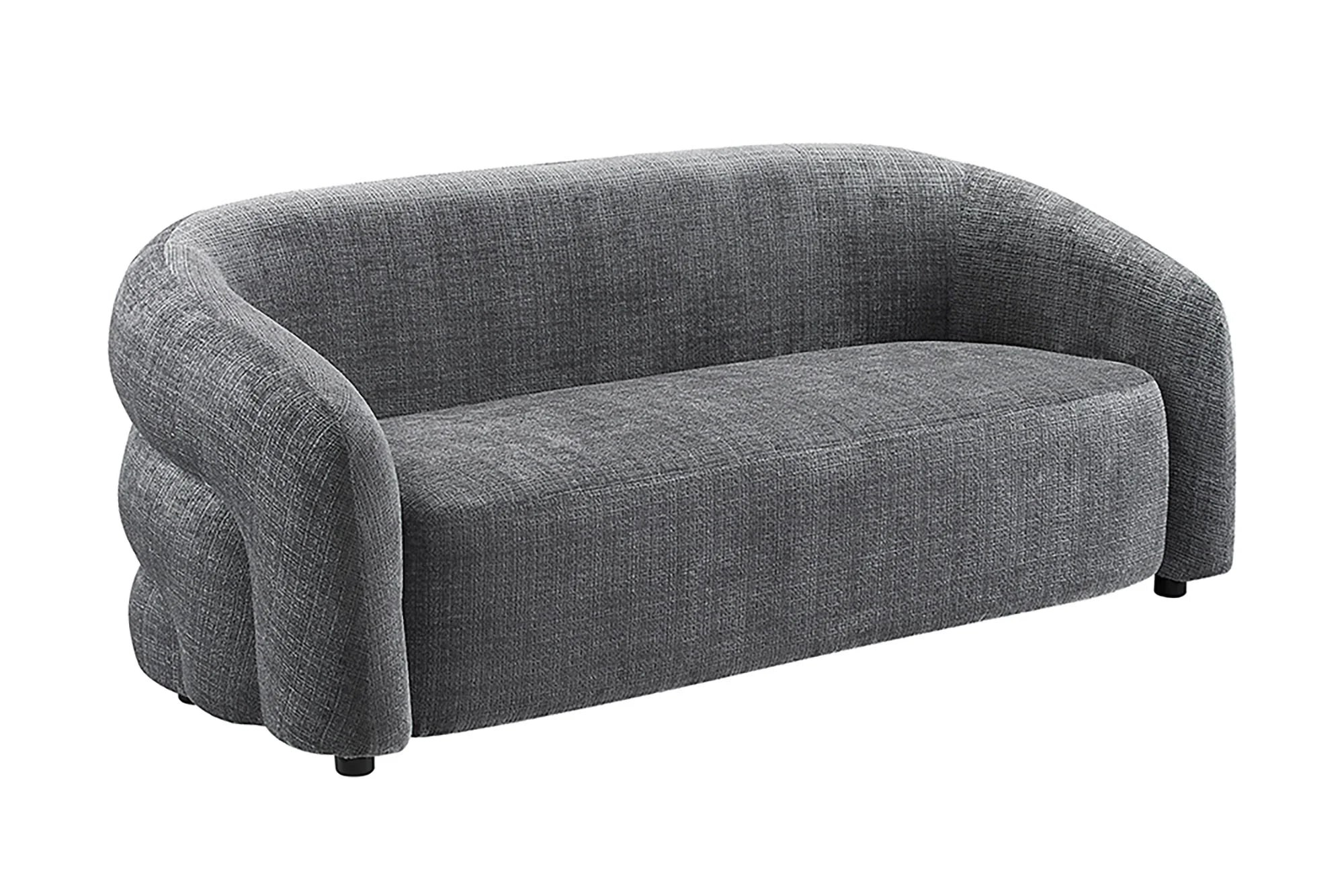 Sofa 3 osobowa szenilowa w kolorze szarym, nowoczesny design