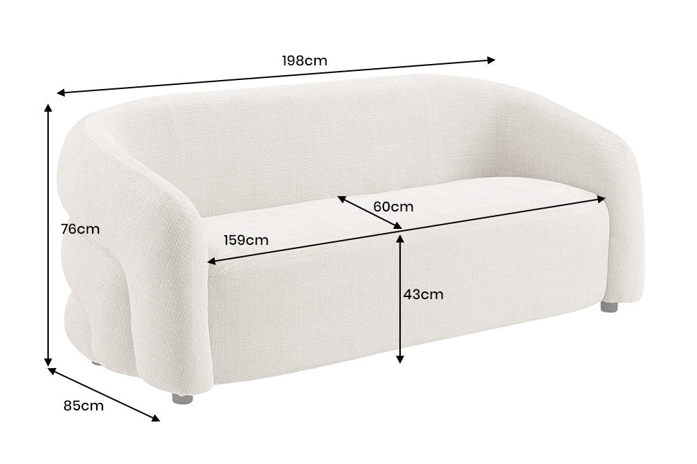 Sofa 3 osobowa szenilowa w kolorze szarym, nowoczesny design