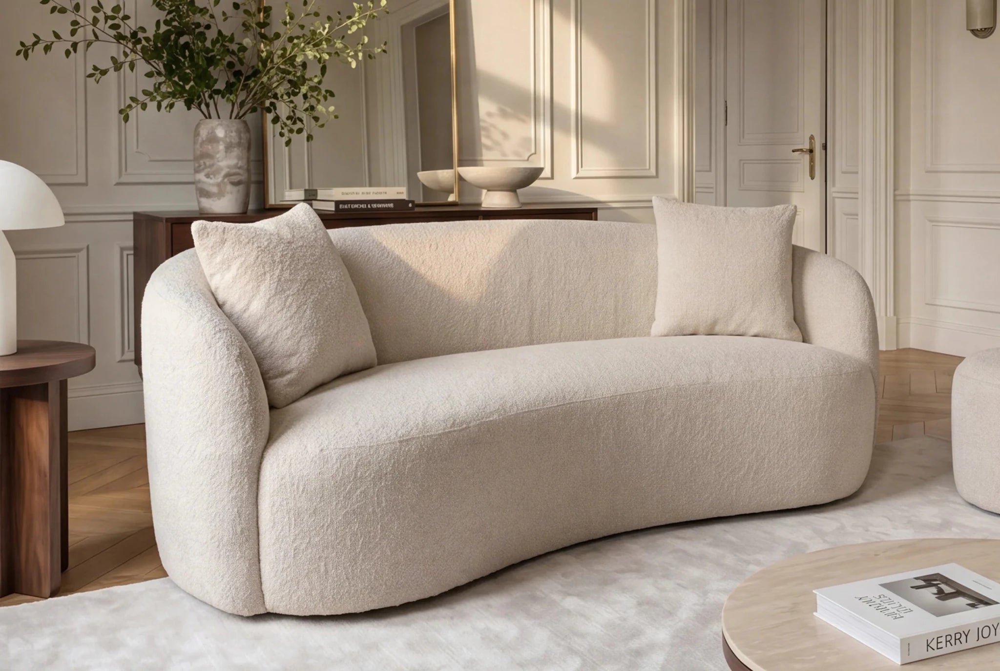 Nowoczesna sofa 2-osobowa nierozkładana 180 cm w kolorze beżowym do salonu
