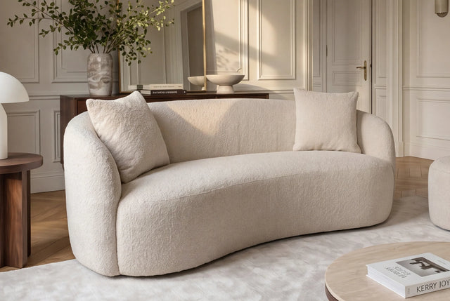 Nowoczesna sofa 2-osobowa nierozkładana 180 cm w kolorze beżowym do salonu