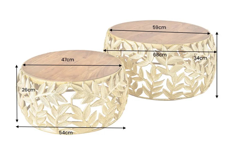 Stolik kawowy ABSTRACT LEAF AKACJA GOLD / 43818 / NVICTA INTERIOR Invicta Interior