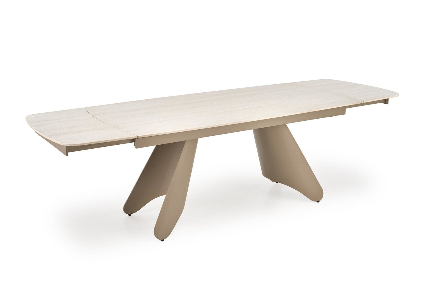 Stół rozkładany , blat spiek tawertyn, nowoczesny design, blat imitujący kamień, elegancki mebel do jadalni