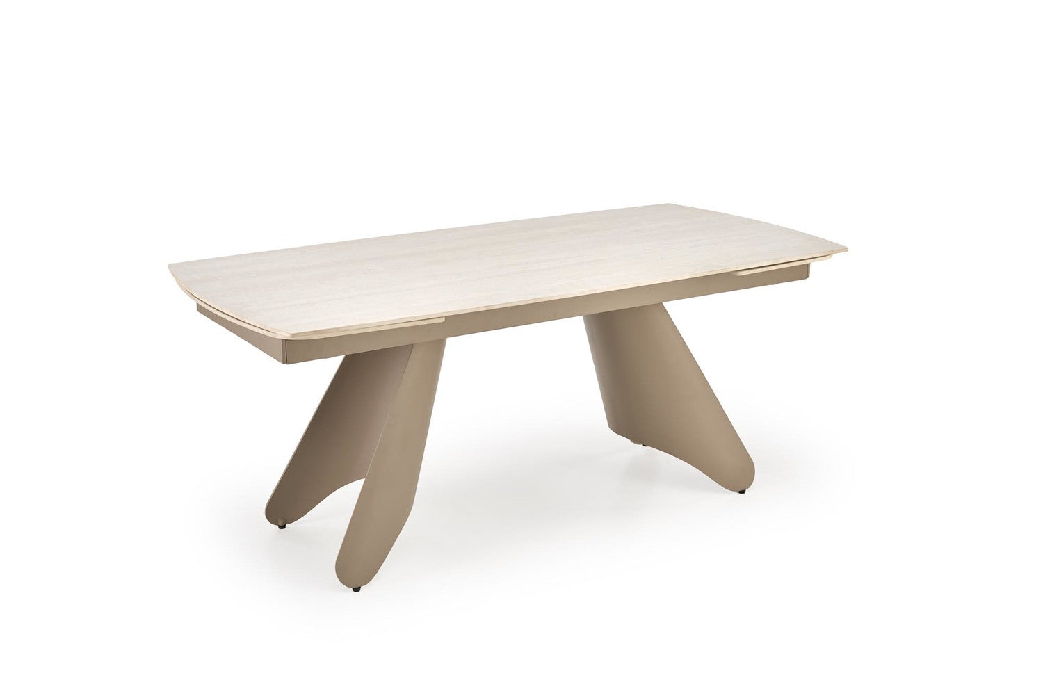 Stół rozkładany , blat spiek tawertyn, nowoczesny design, blat imitujący kamień, elegancki mebel do jadalni