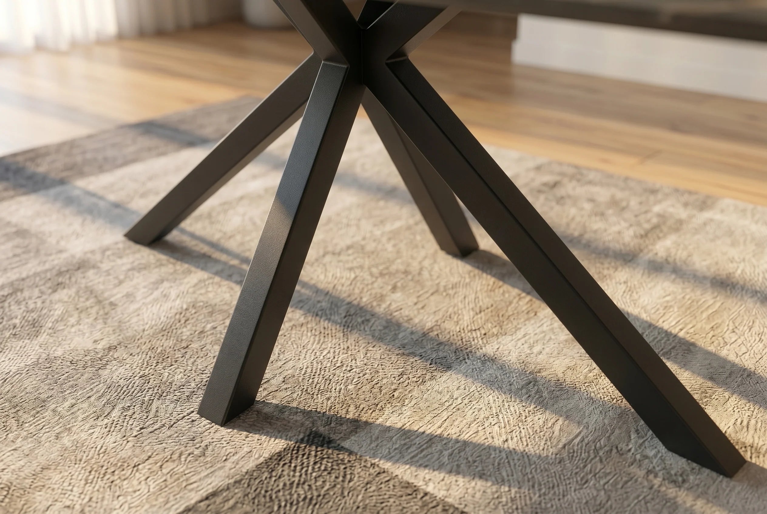 Nowoczesny stół ceramiczny 180 cm z czarnym marmurowym blatem i metalową podstawą do salonu i jadalni