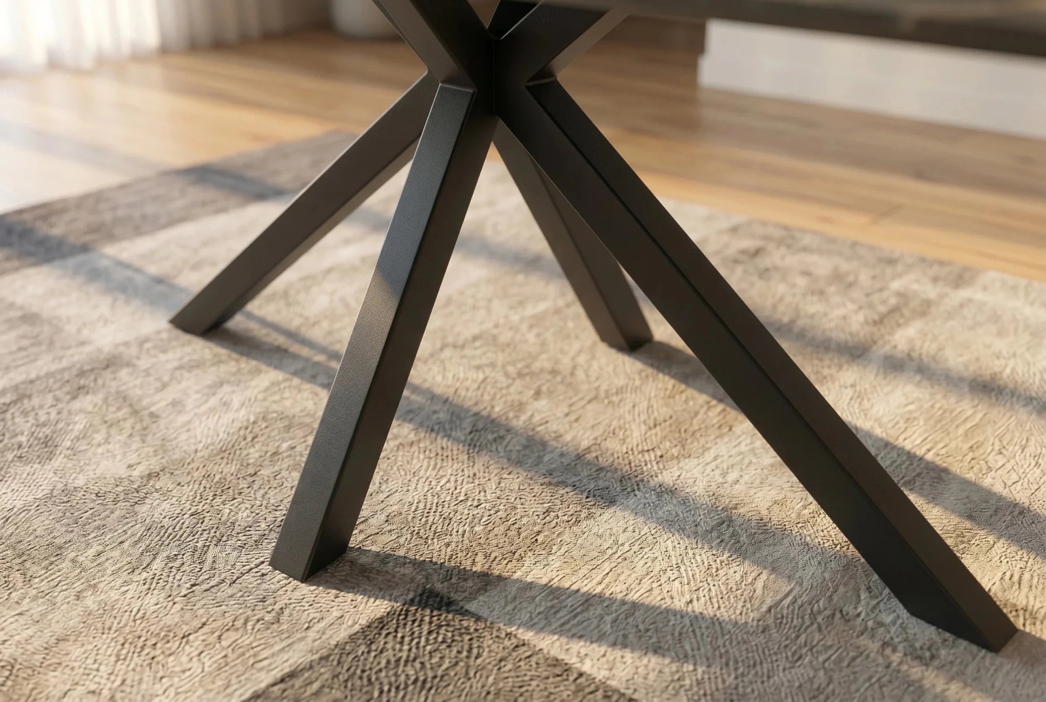 Nowoczesny stół 160 cm z szarym ceramicznym blatem i metalową podstawą do jadalni i salonu