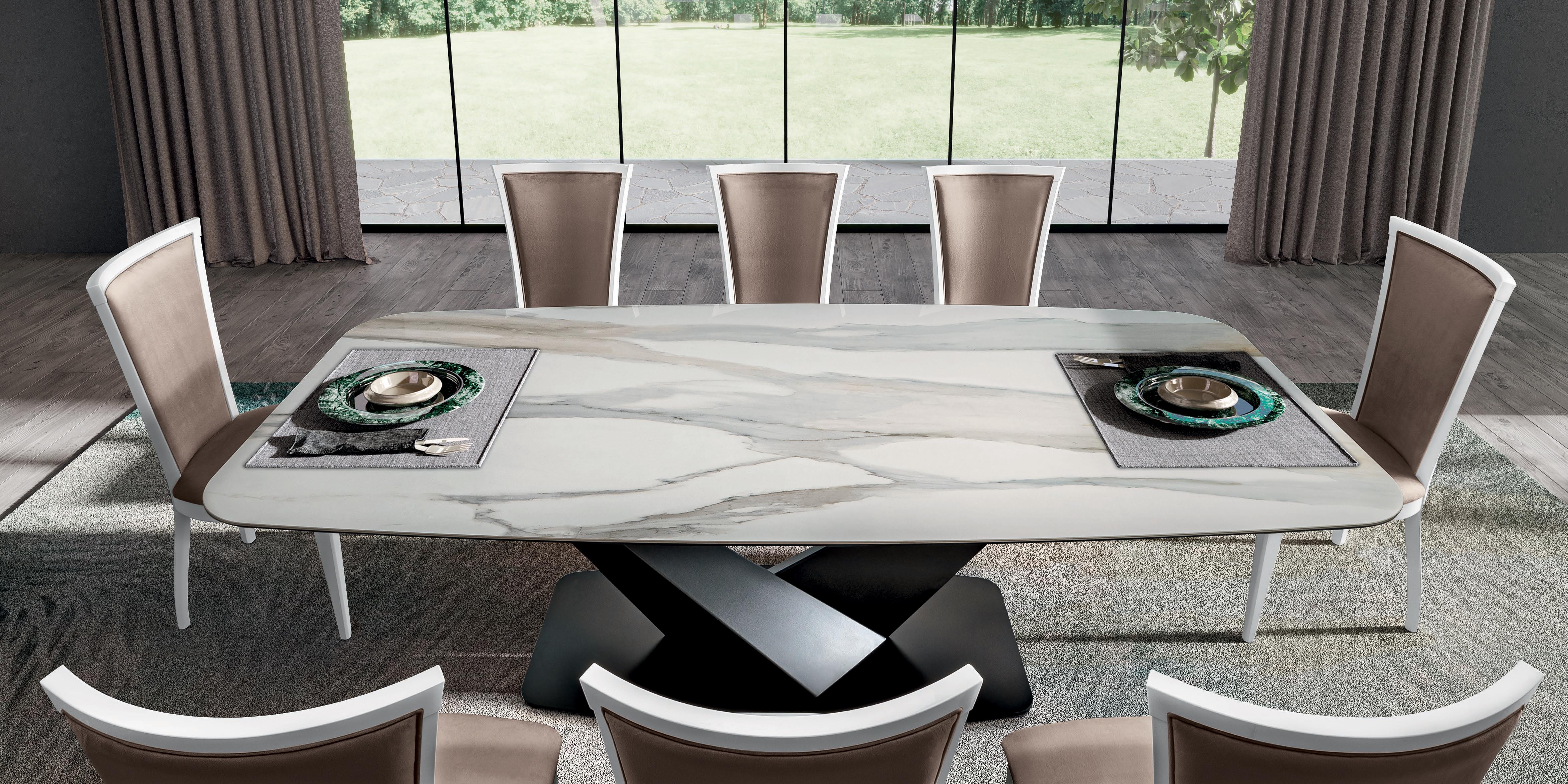 Stół nierozkładany ZENITH ceramiczny  blat, metalowa podstawa do salonu.