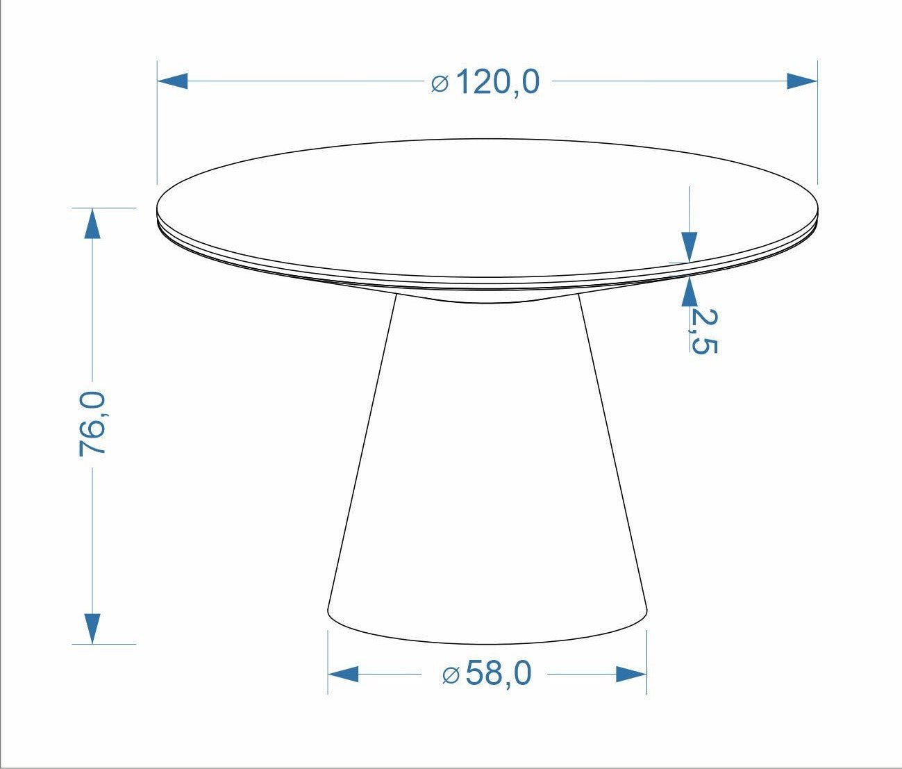 Stół modern classic 120 cm z blatem ze spieku i drewnianym wykończeniem