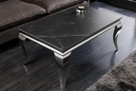 STOLIK KAWOWY MODERN BAROCK OPTYKA CZARNY MARMURl 100 CM / 44368  / INVICTA INTERIOR Invicta Interior