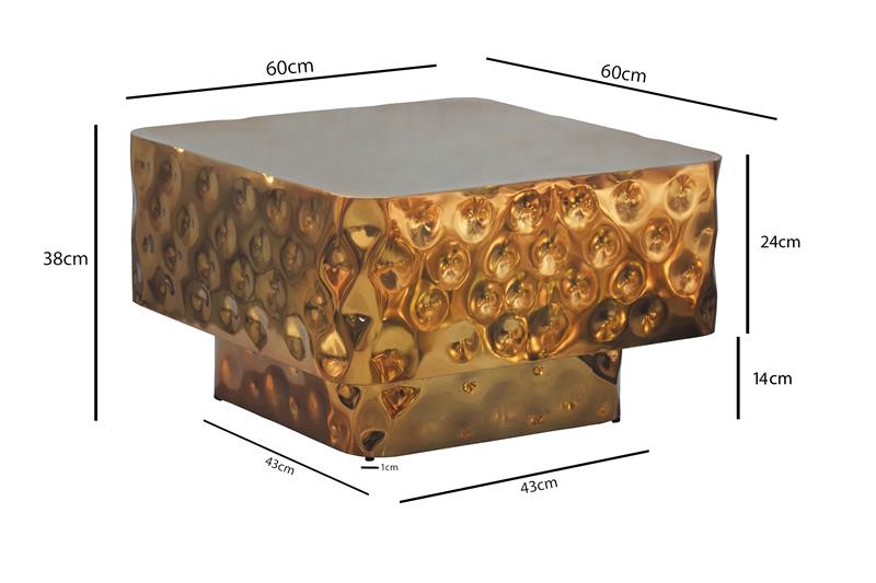STOLIK KAWOWY WOHNLING ZŁOTY 60 CM / ALUMINIUM / WL7.545