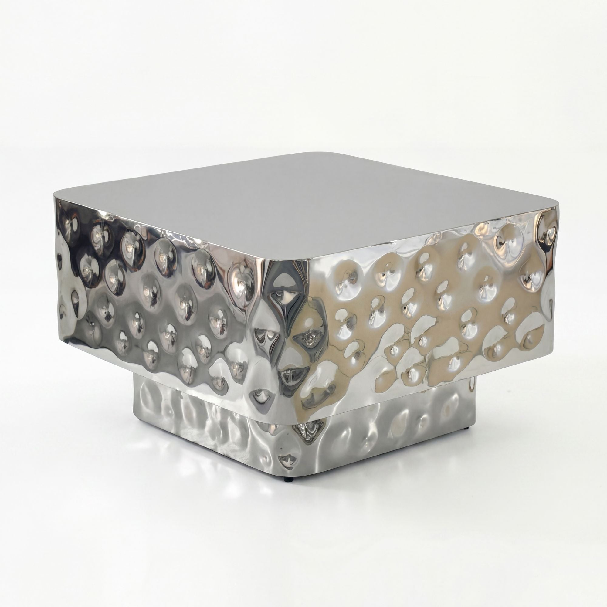 STOLIK KAWOWY WOHNLING SREBRNY 60 CM / ALUMINIUM / WL7.546