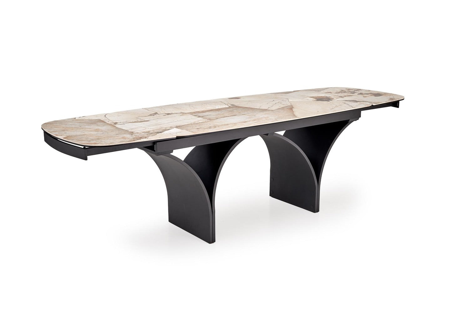 Stół ceramiczny rozkładany 180 cm ( 220-260 ) z blatem w optyce beżowego marmuru