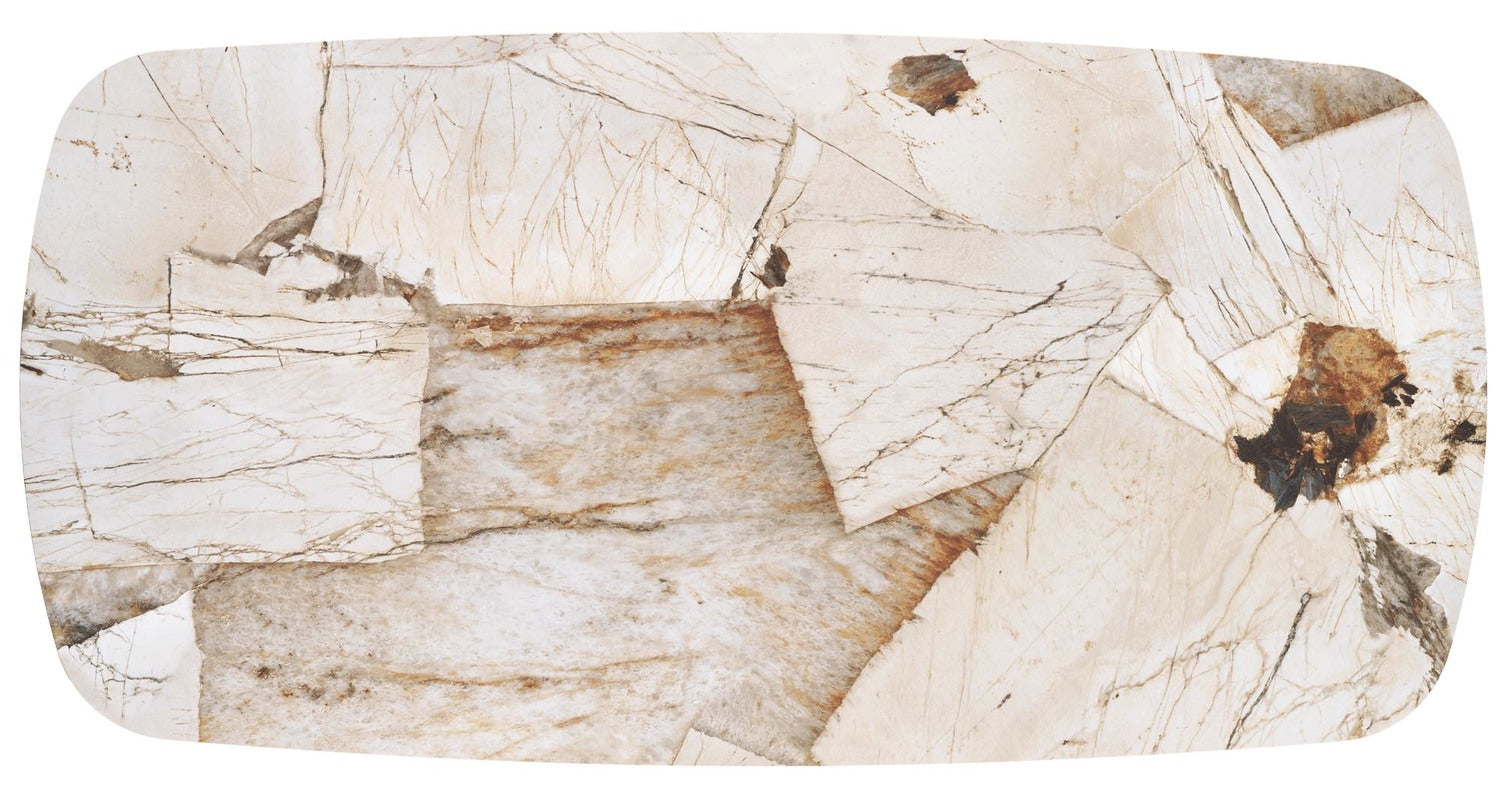 Stół ceramiczny rozkładany 180 cm ( 220-260 ) z blatem w optyce beżowego marmuru