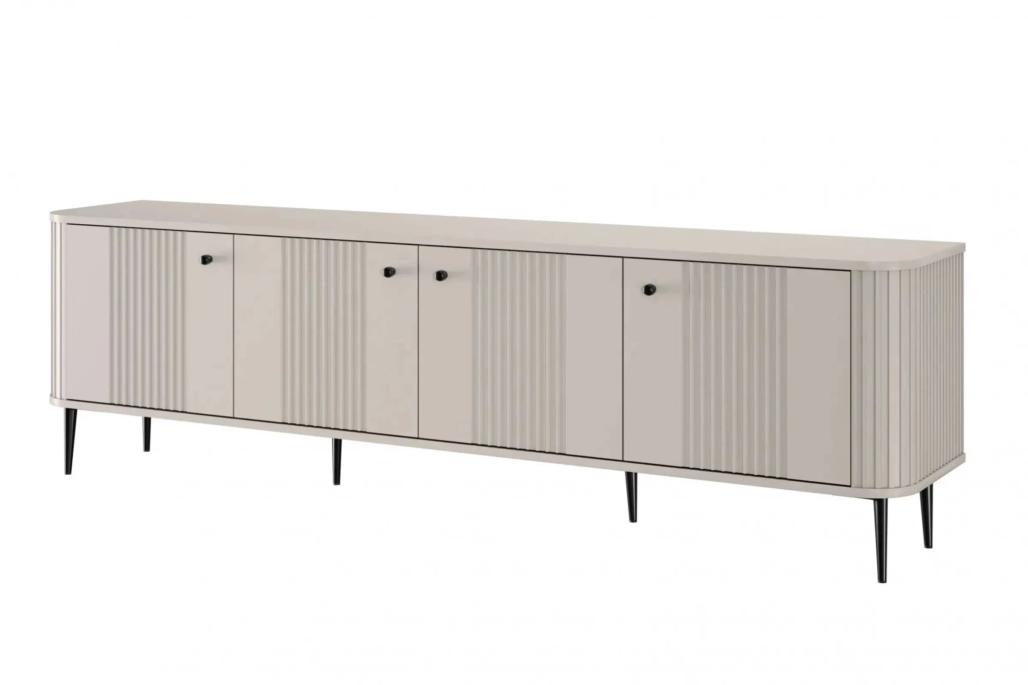 SZAFKA RTV VESPER 187 CM KASZMIR / CZARNE UCHWYTY / CZARNE NOGI