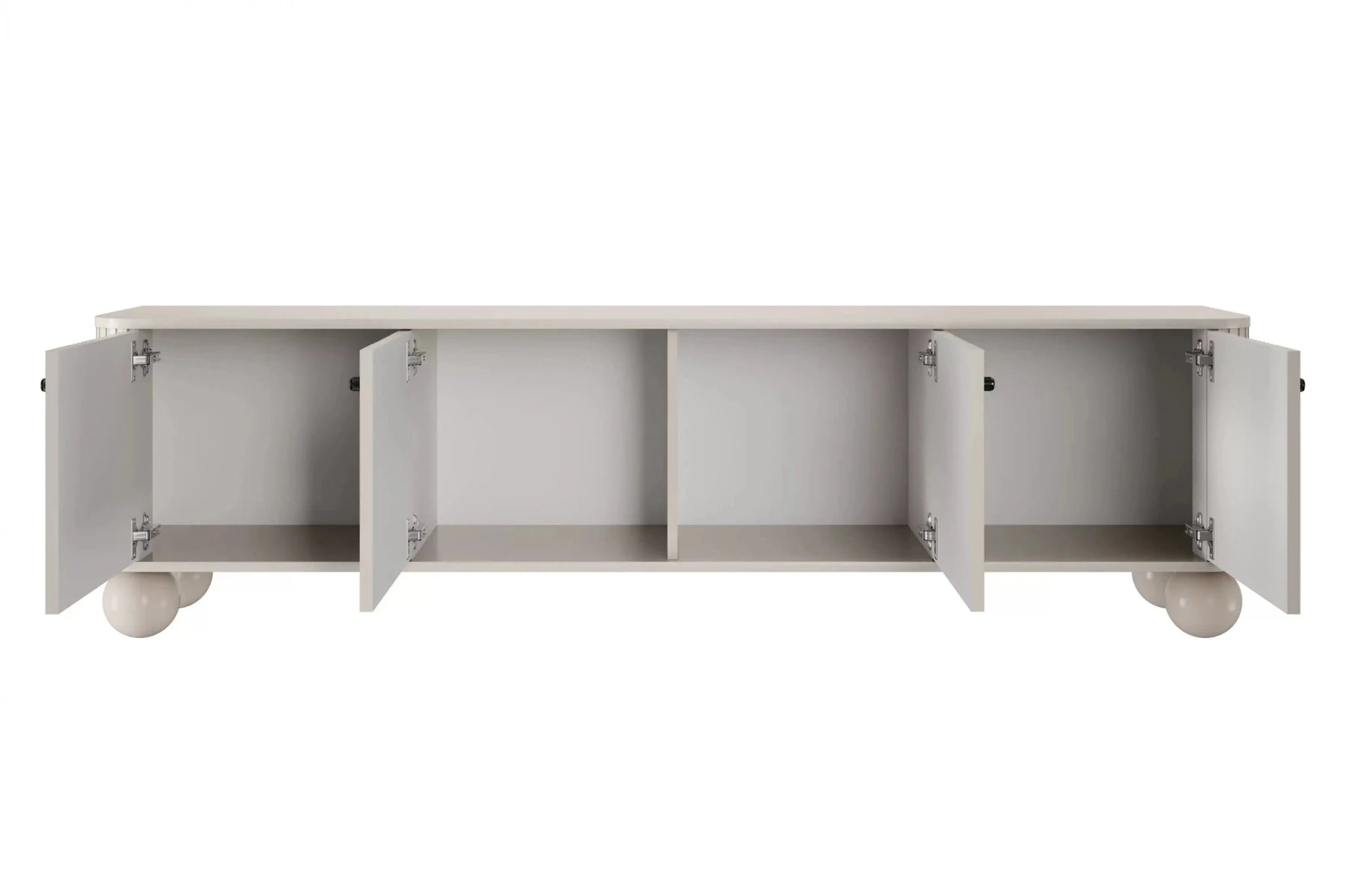 SZAFKA RTV VESPER 187 CM KASZMIR / CZARNE UCHWYTY / NOGI KULE