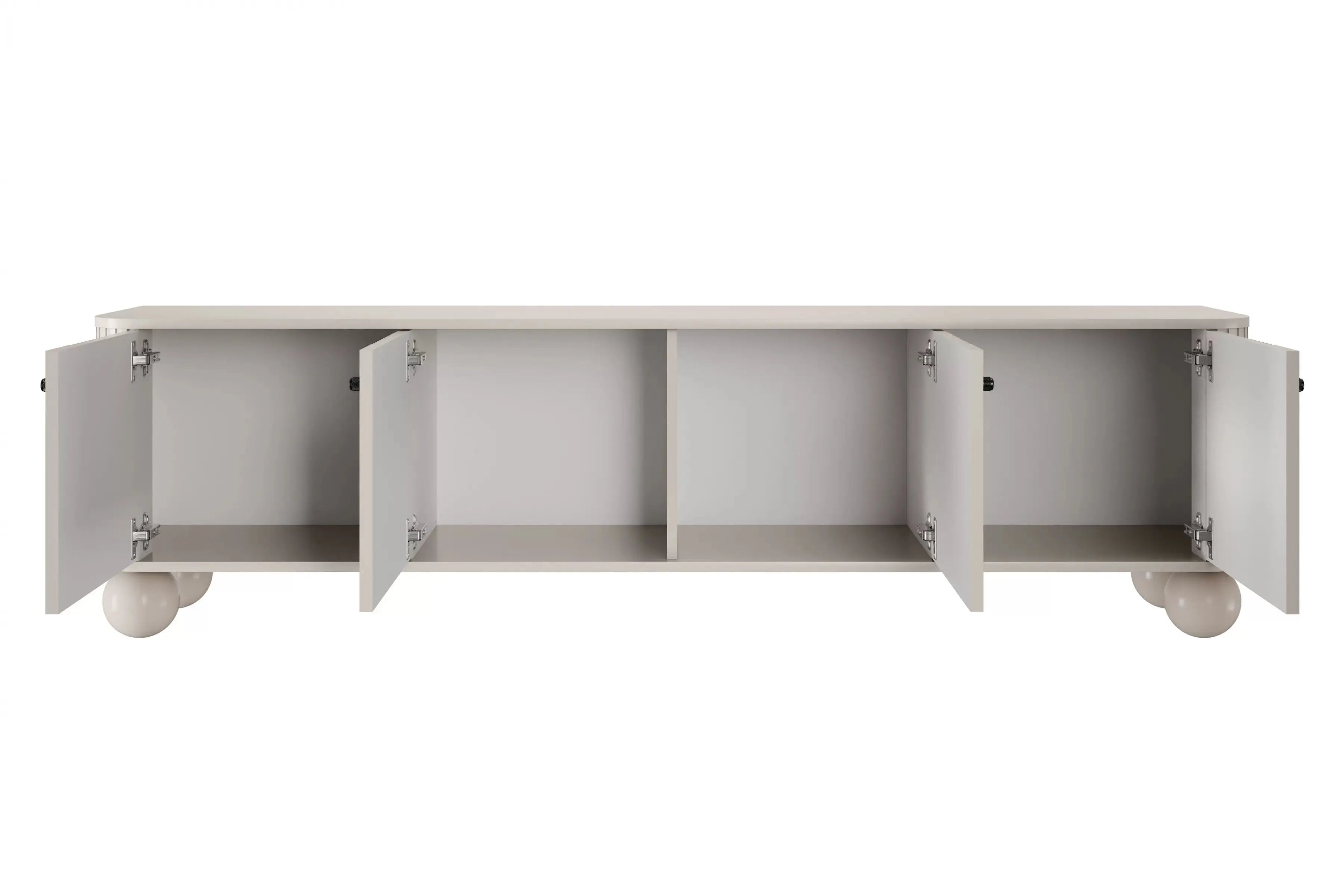 SZAFKA RTV VESPER 187 CM KASZMIR / CZARNE UCHWYTY / NOGI KULE BOGART