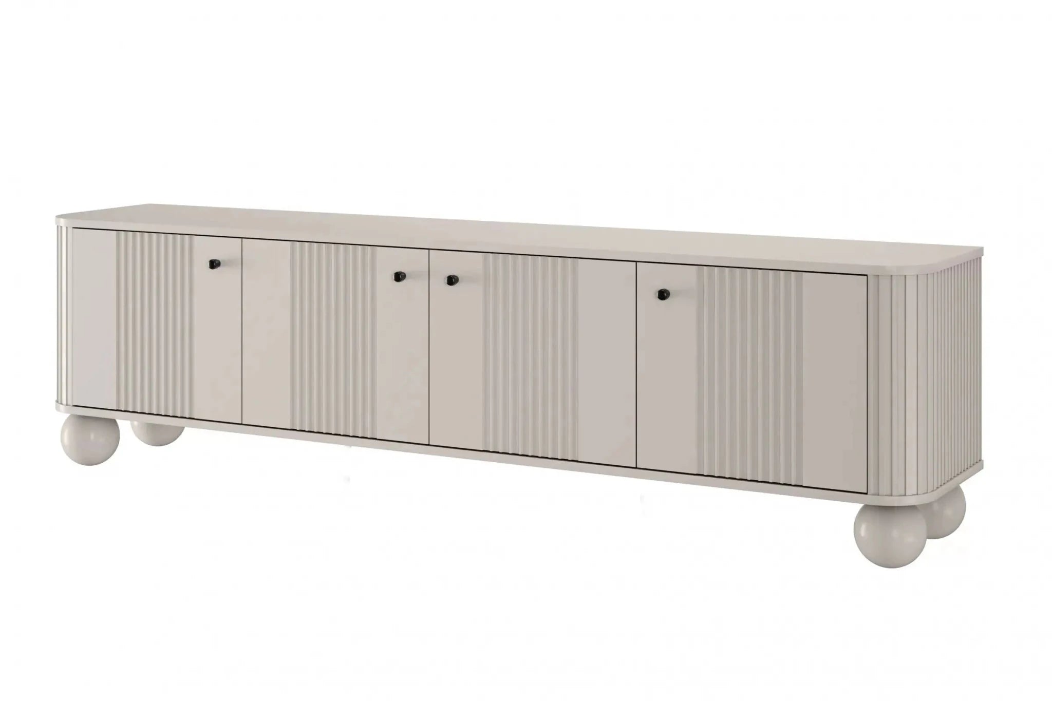 SZAFKA RTV VESPER 187 CM KASZMIR / CZARNE UCHWYTY / NOGI KULE