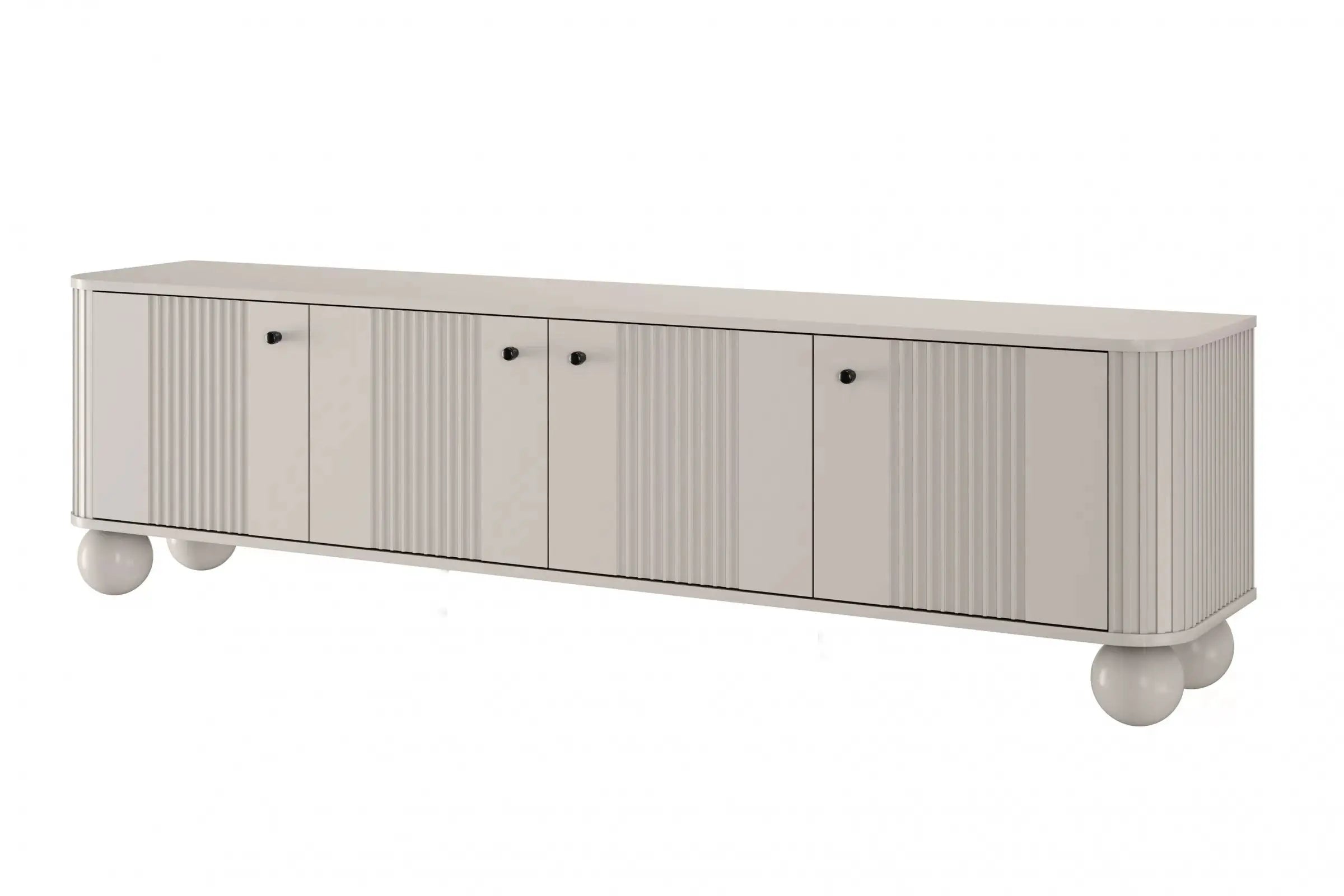 SZAFKA RTV VESPER 187 CM KASZMIR / CZARNE UCHWYTY / NOGI KULE BOGART