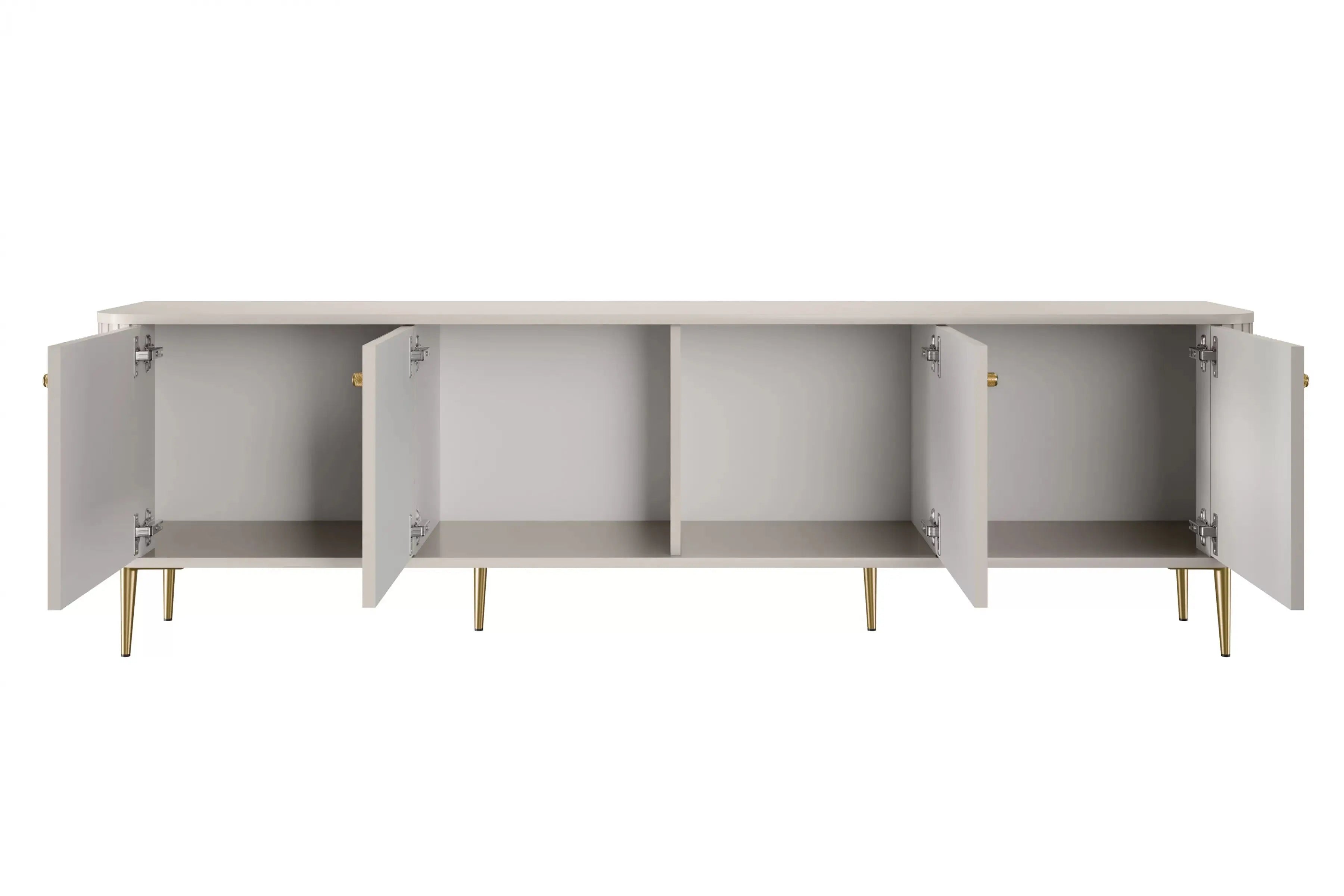 SZAFKA RTV VESPER 187 CM KASZMIR / ZŁOTE UCHWYTY / ZŁOTE NOGI BOGART