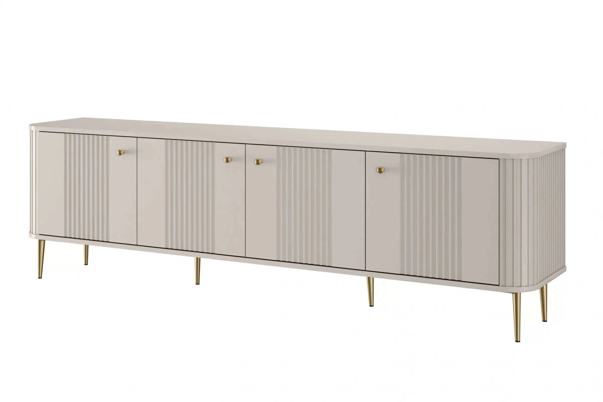 SZAFKA RTV VESPER 187 CM KASZMIR / ZŁOTE UCHWYTY / ZŁOTE NOGI