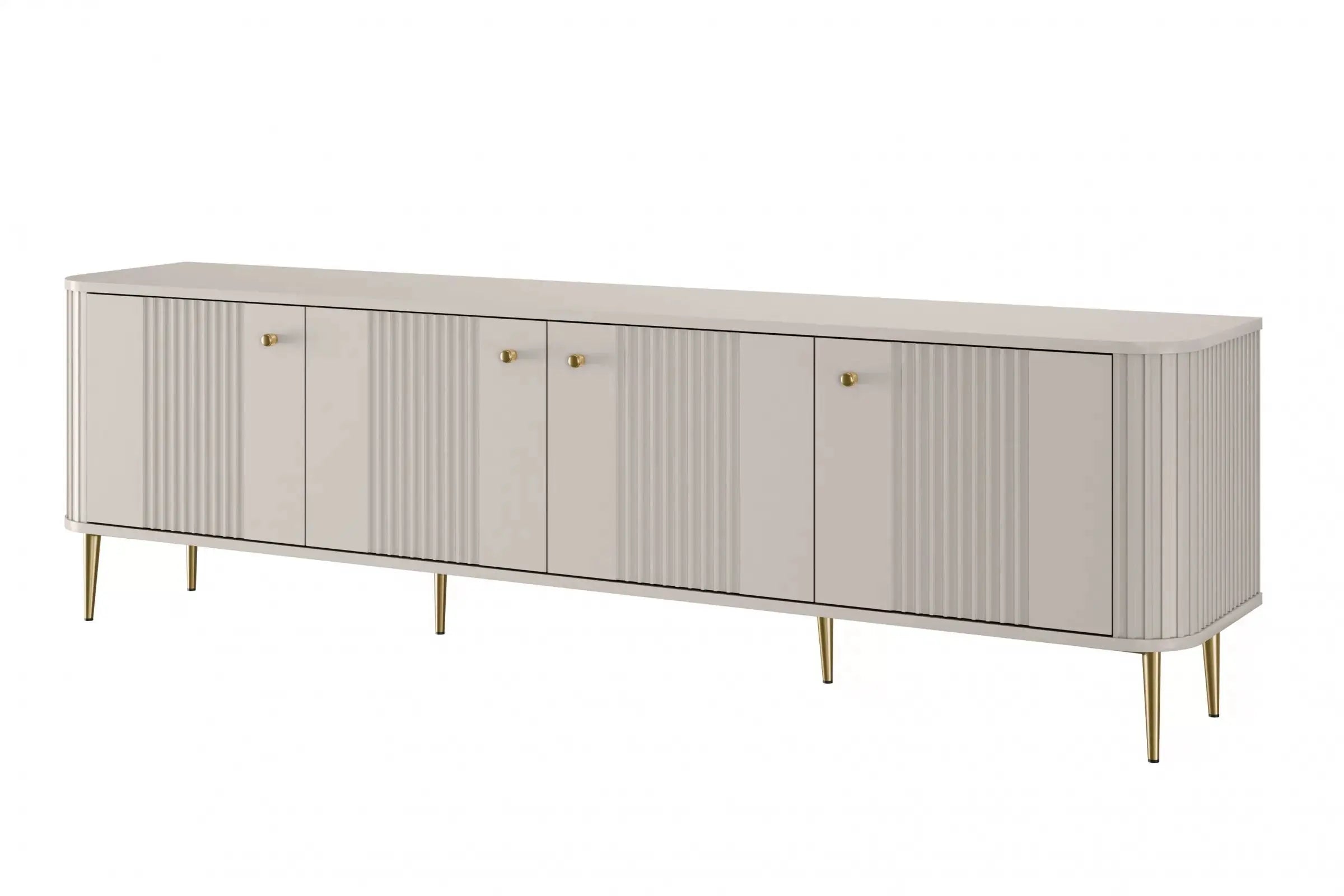 SZAFKA RTV VESPER 187 CM KASZMIR / ZŁOTE UCHWYTY / ZŁOTE NOGI BOGART