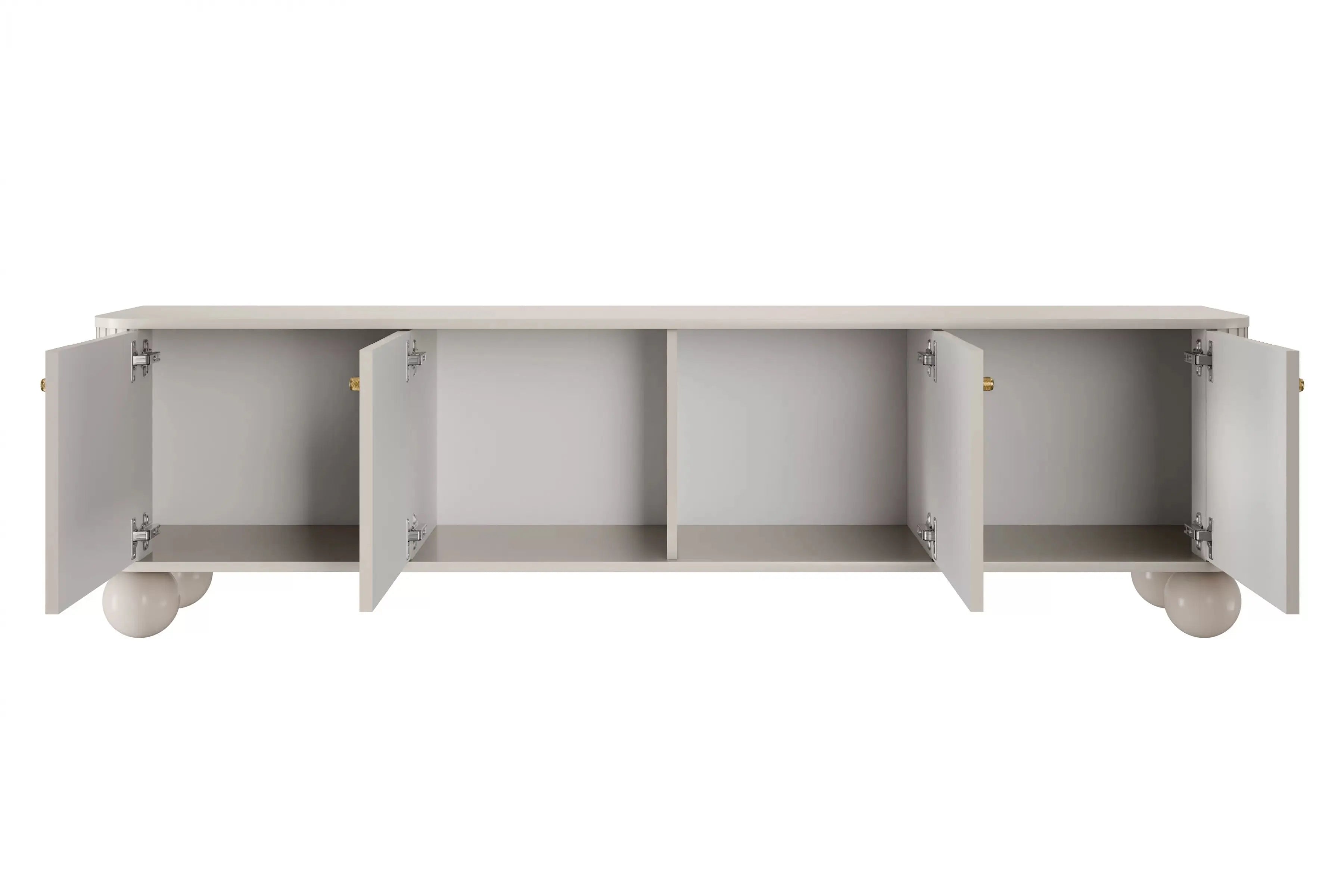 SZAFKA RTV VESPER 187 CM KASZMIR / ZŁOTE UCHWYTY / NOGI KULE BOGART