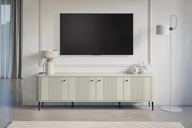 SZAFKA RTV VESPER 187 CM KASZMIR / CZARNE UCHWYTY / CZARNE NOGI BOGART