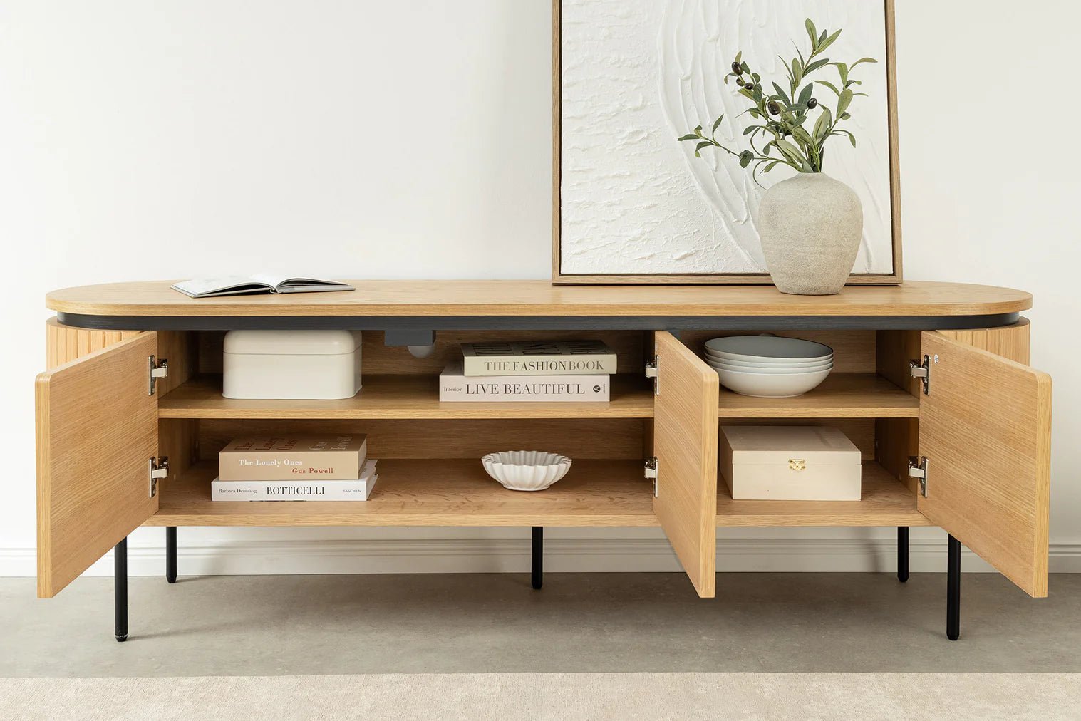 SZAFKA RTV ATELIER 160 CM FORNIR DĘBOWY / 47450 / INVICTA INTERIOR