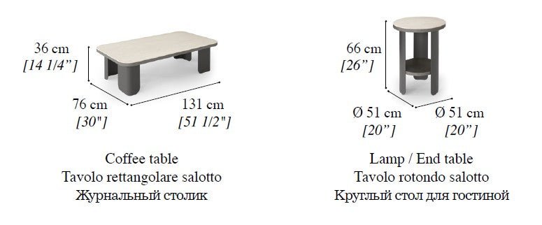 WŁOSKI STOLIK KAWOWY PERLA 131 CM / ARREDOCLASSIC