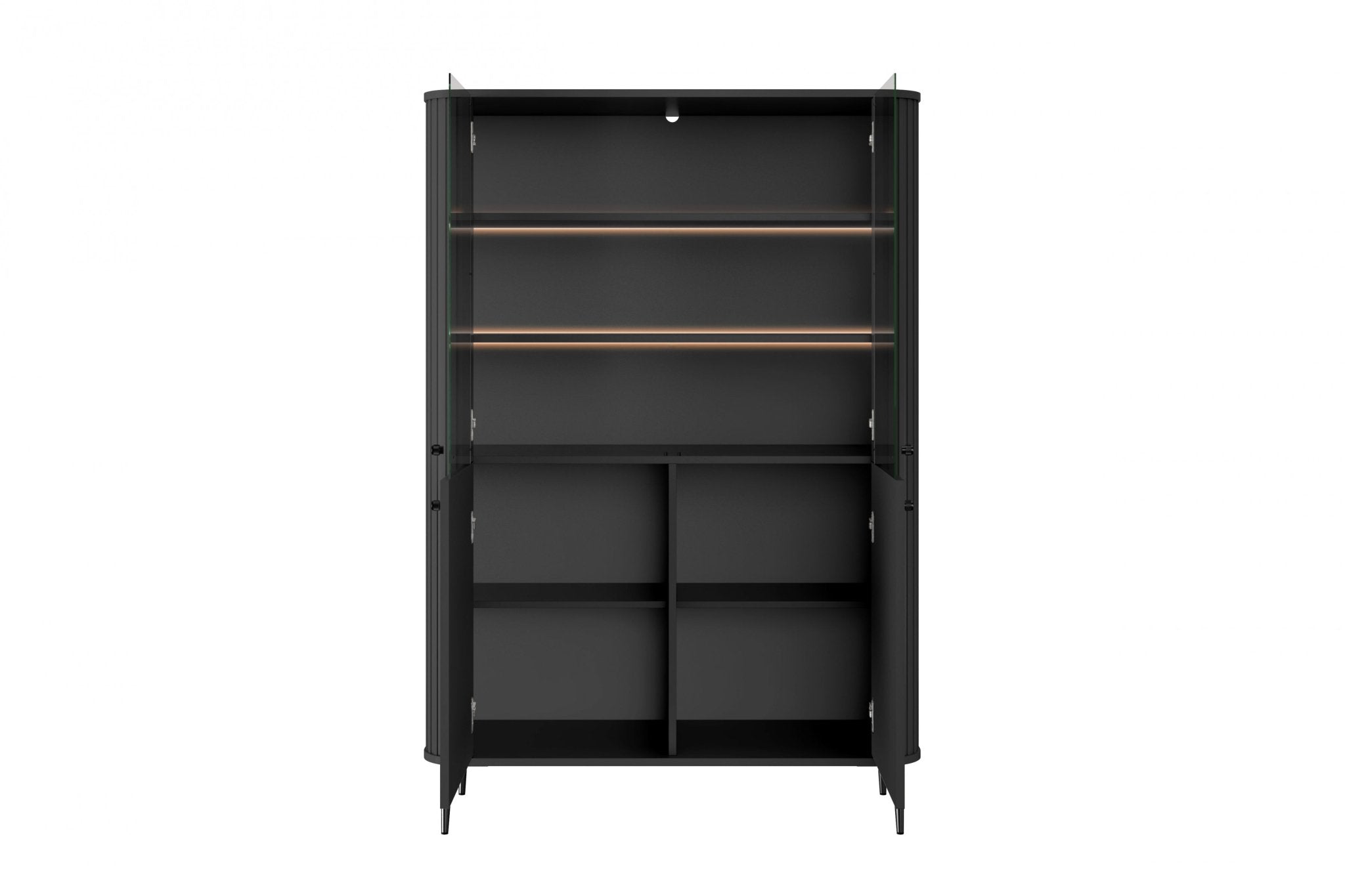 Witryna Vesper do salonu 103 cm czarna / czarne uchwyty