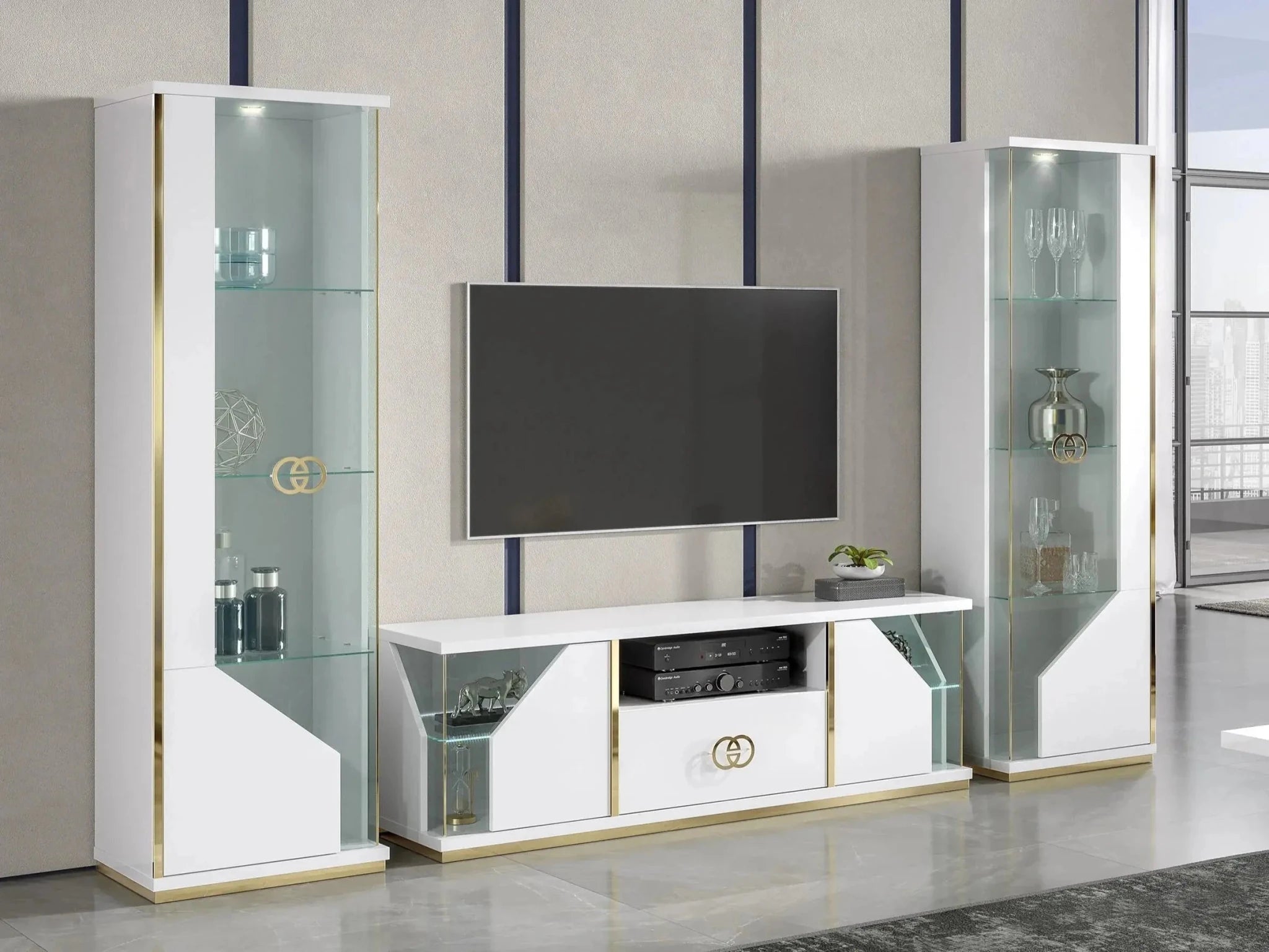 Włoska nowoczesna witryna 1 drzwiowa Vogue 55cm / ACCA DESIGN